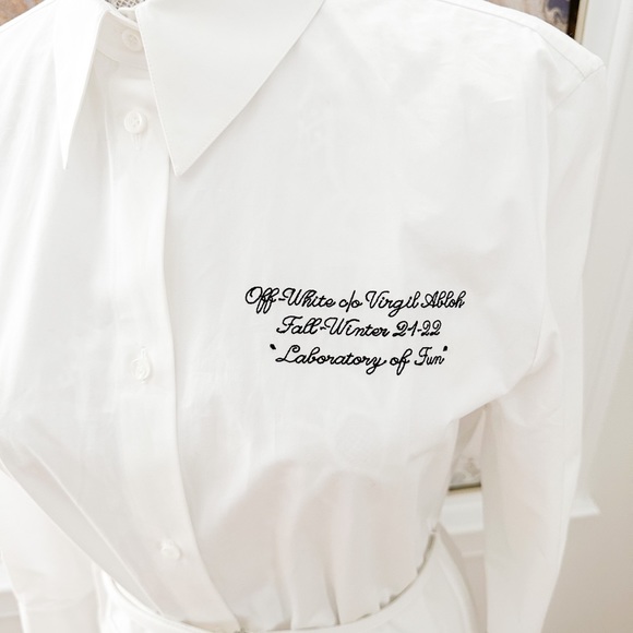 OFF WHITE PLEATED BUTTON DOWN SHIRT DRESS main image 1
